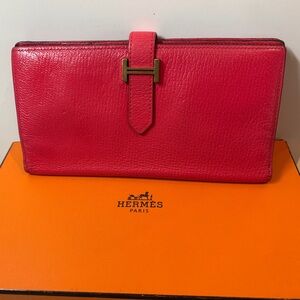 Authentic Hermès Pink Leather Wallet